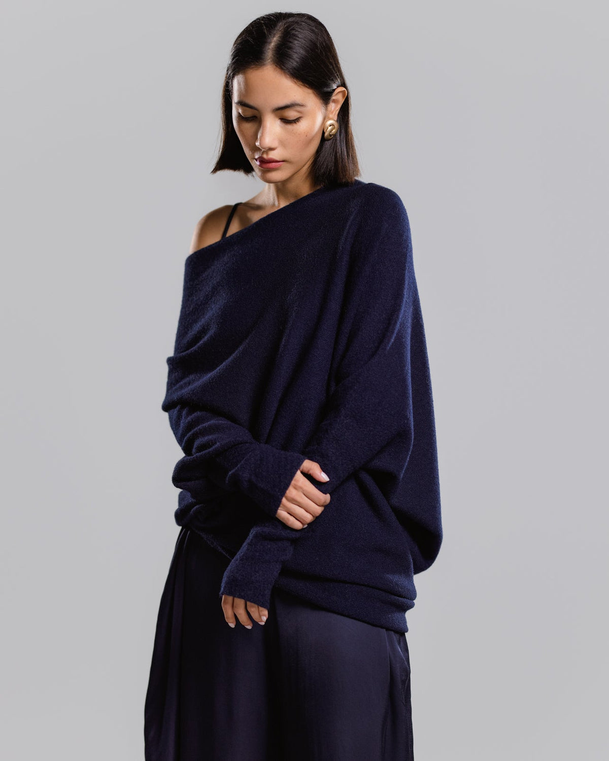 AMÉLIE | Maglia Asimmetrica Blu Navy