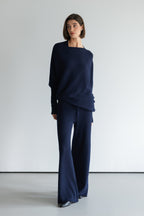 AMÉLIE | Maglia Asimmetrica Blu Navy