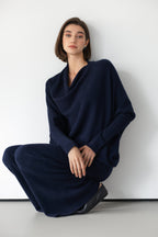 AMÉLIE | Maglia Asimmetrica Blu Navy