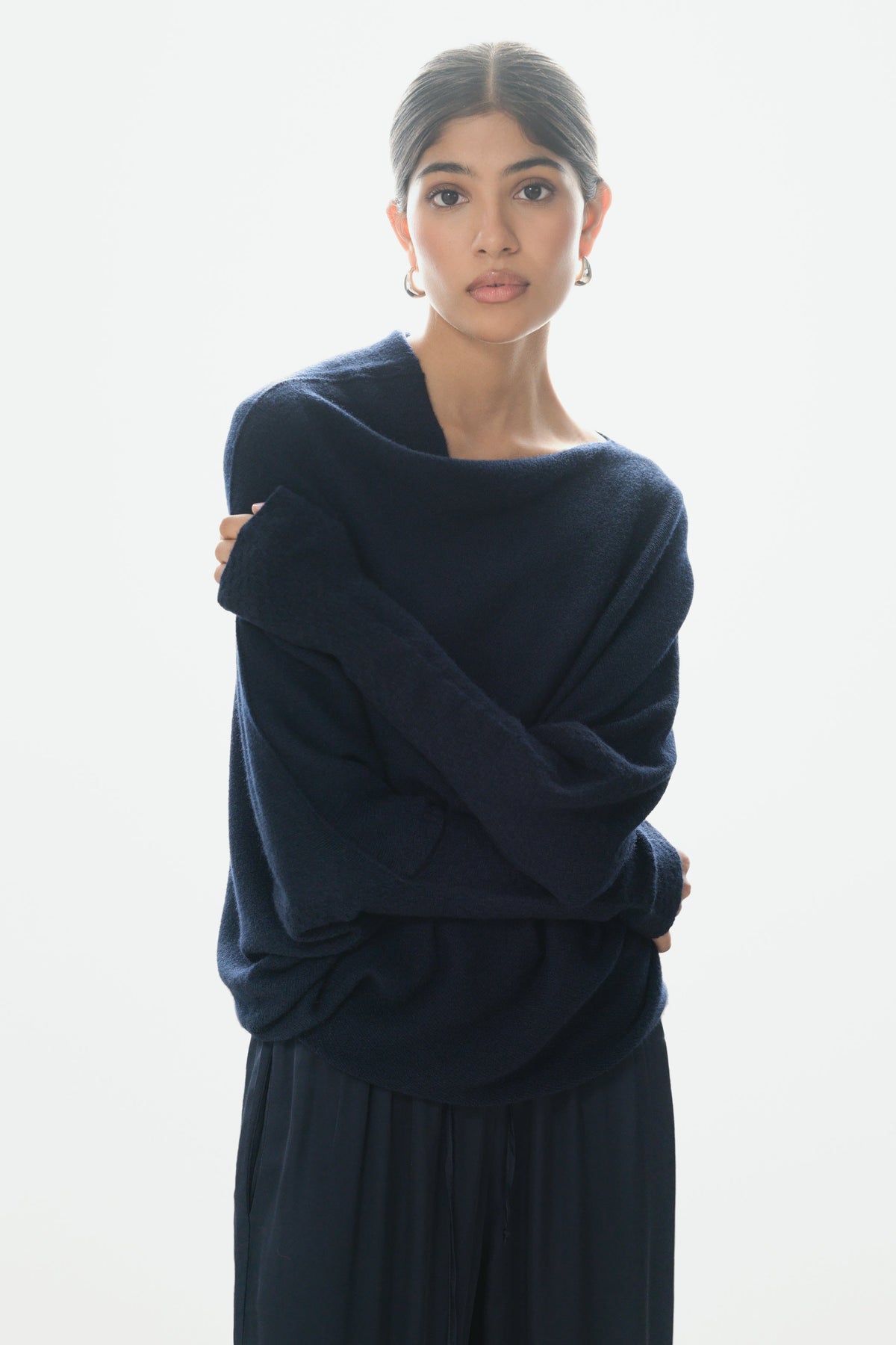 AMÉLIE | Maglia Asimmetrica Blu Navy