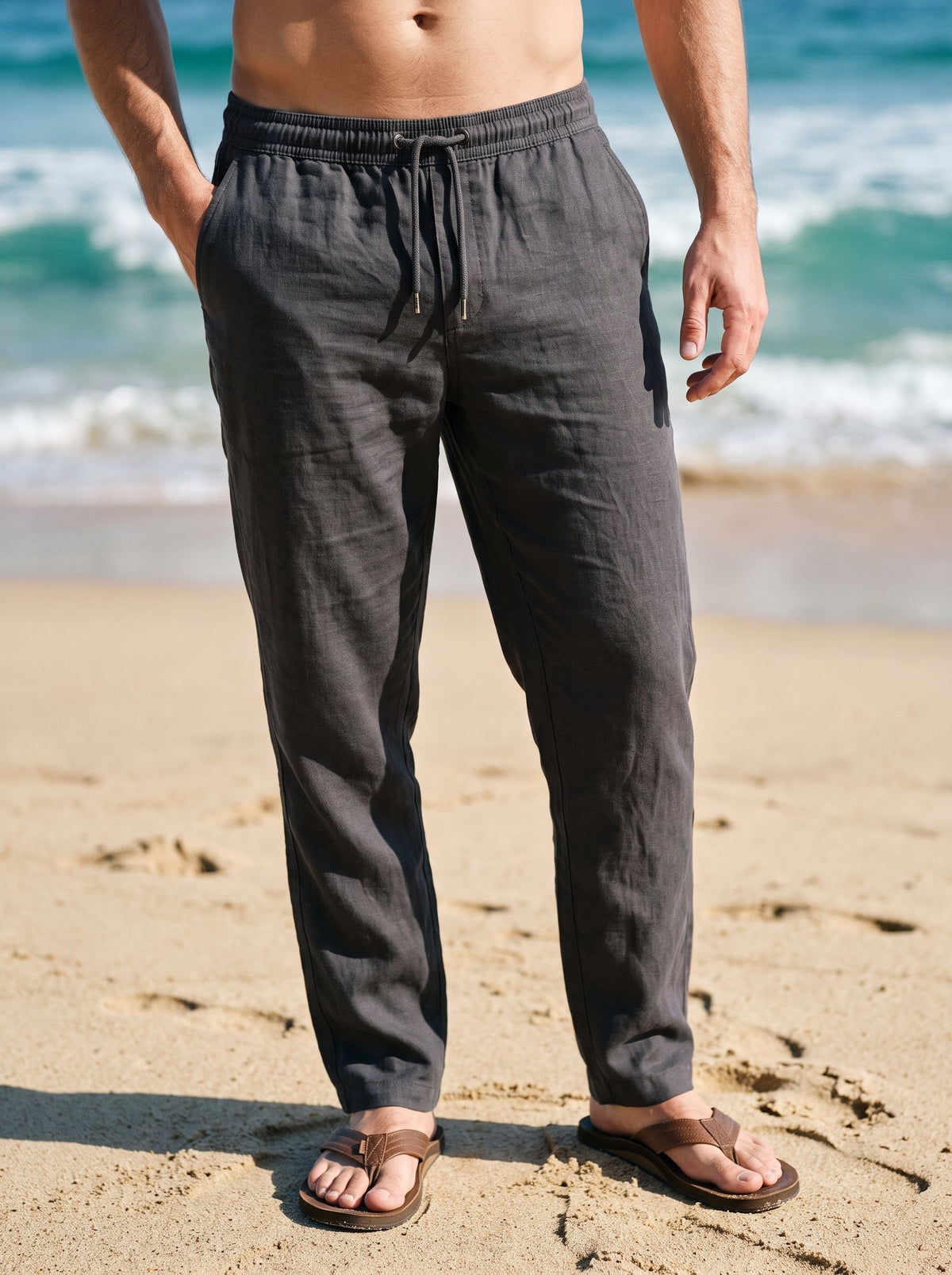 ANDRE FERRÁN | Pantalone di Lino Bordeaux