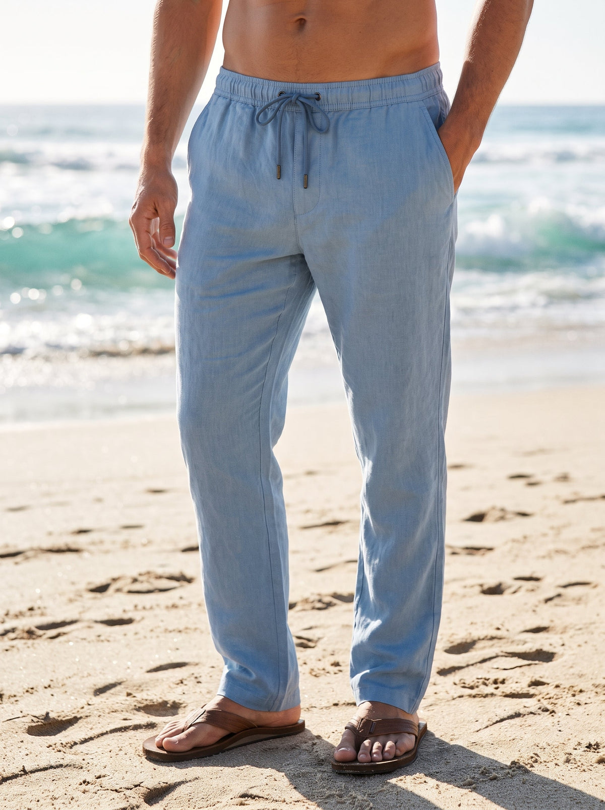 ANDRE FERRÁN | Pantalone di Lino Bordeaux
