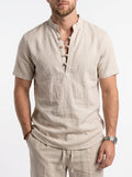 BRUNO | Camisa de Lino y Algodón Manga Corta