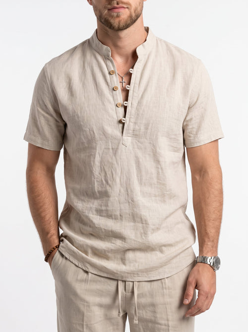 BRUNO | Camicia di Lino e Cotone a Manica Corta