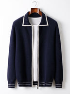 FILO NOBILE | Cardigan Merino Polo Contrast