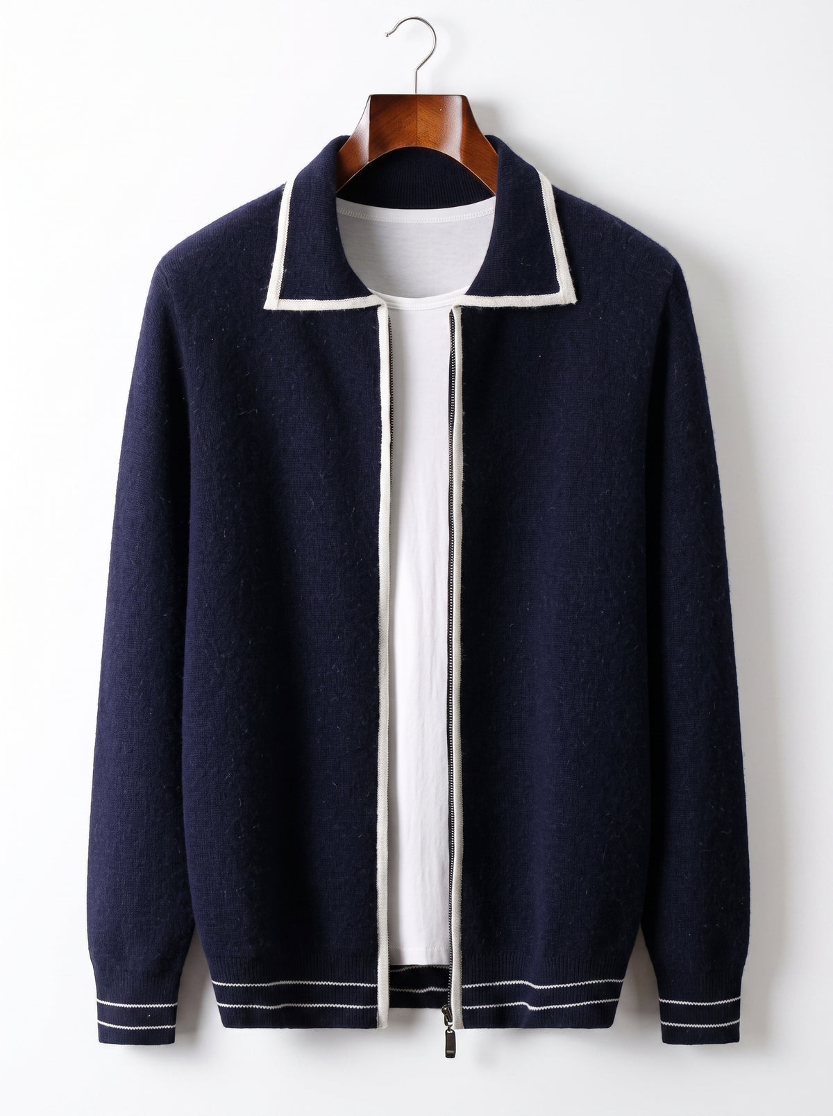 FILO NOBILE | Cardigan Merino Polo Contrast
