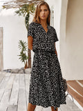 AMBAR | Vestido Vintage para mujer, vestido largo bohemio de manga con cuello vuelto