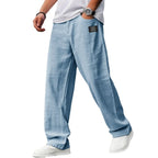 KAEL | Pantaloni vintage ampi, dritti e traspiranti in Cotone e Lino