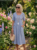 JULIA | Vestido midi a rayas