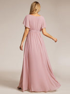 LEORA™ | Abito da Damigella in Chiffon con Scollo a V