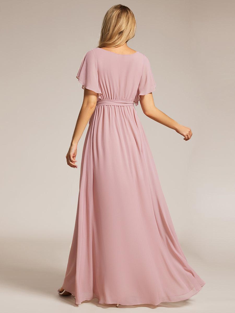 LEORA™ | Vestido de Dama de Honor de Gasa con Escote en V