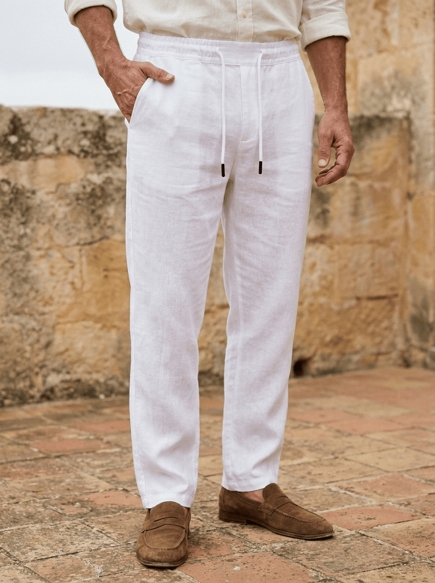 ANDRE FERRÁN | Pantalone di Lino Bordeaux