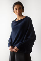 AMÉLIE | Maglia Asimmetrica Blu Navy