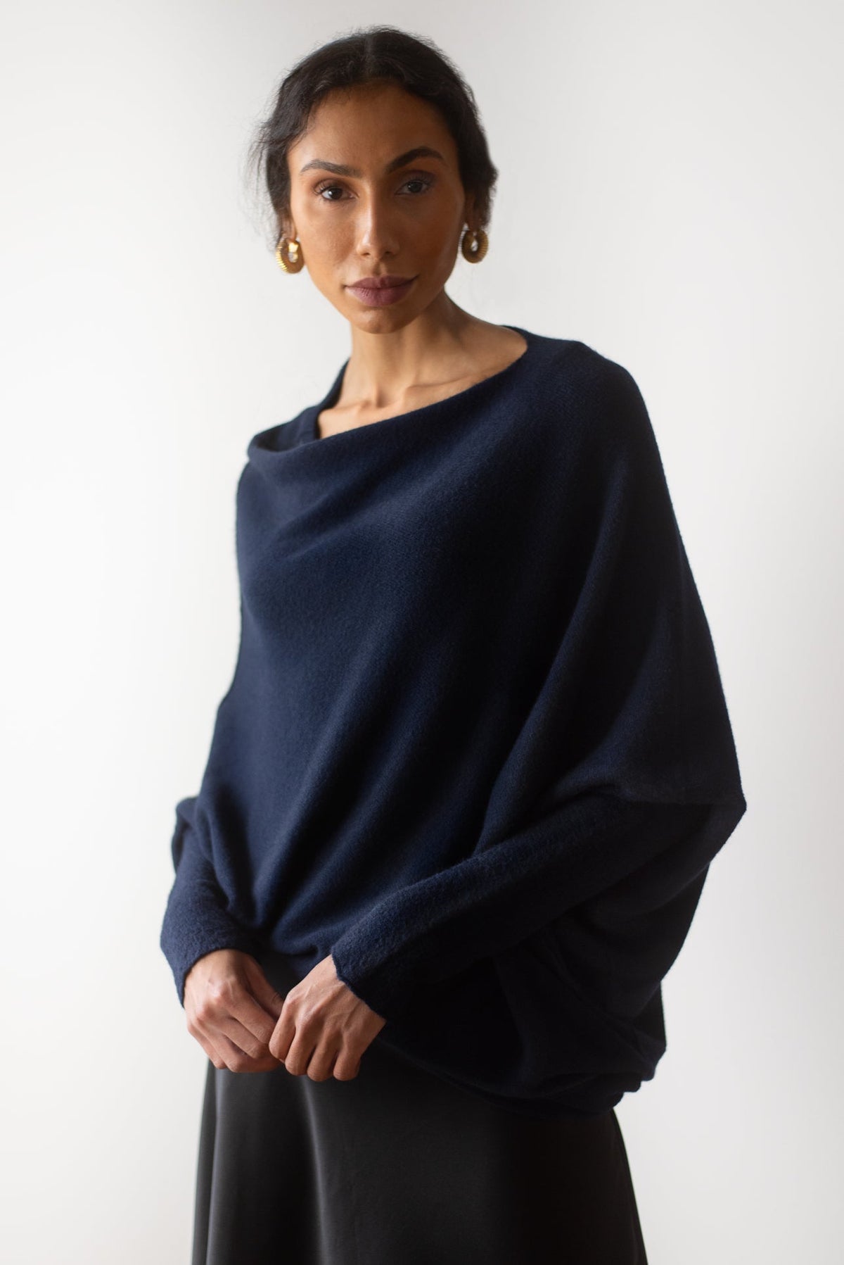 AMÉLIE | Maglia Asimmetrica Blu Navy