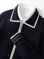 FILO NOBILE | Cardigan Merino Polo Contrast