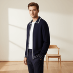 FILO NOBILE | Cardigan Merino Polo Contrast