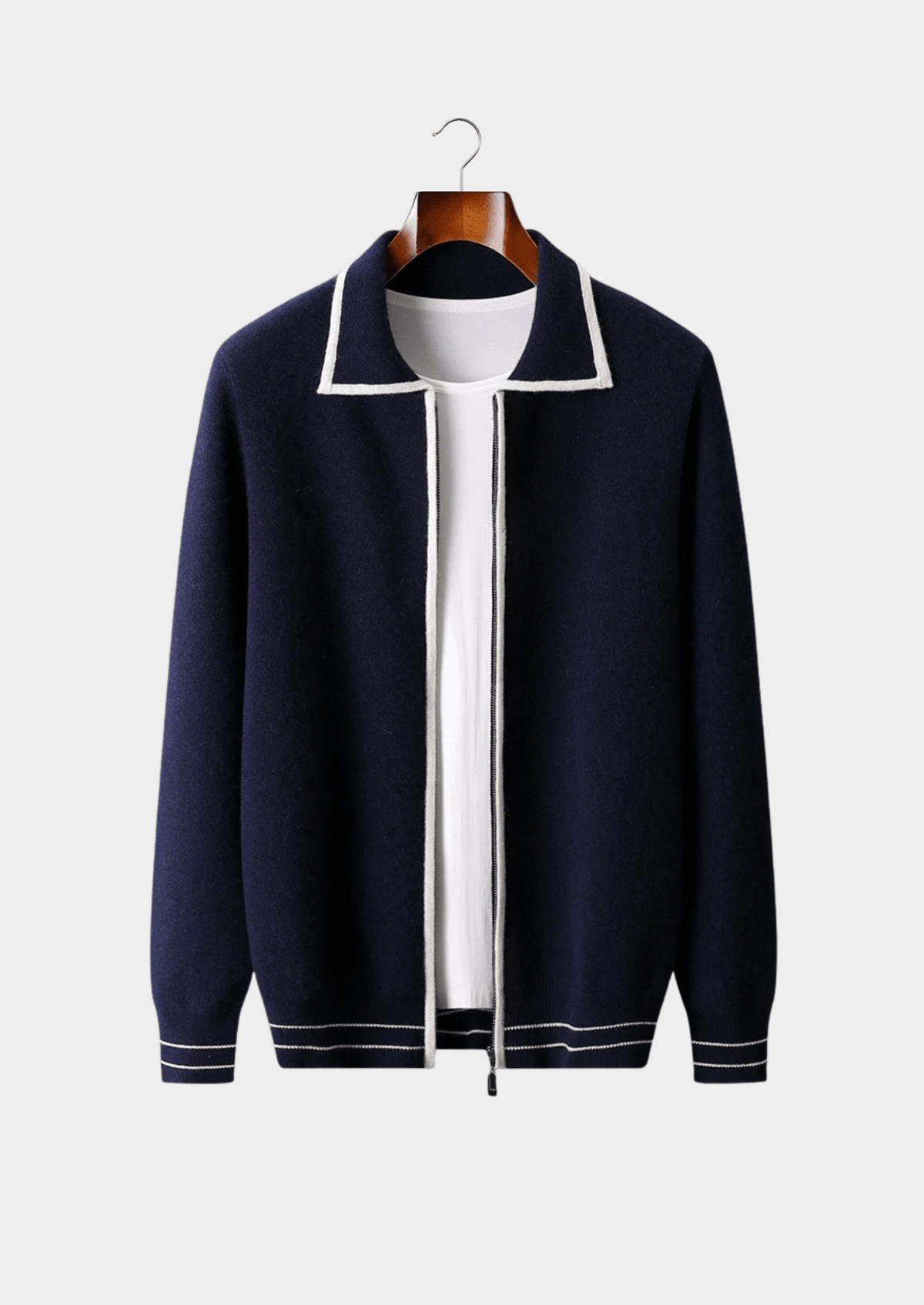 FILO NOBILE | Cardigan Merino Polo Contrast